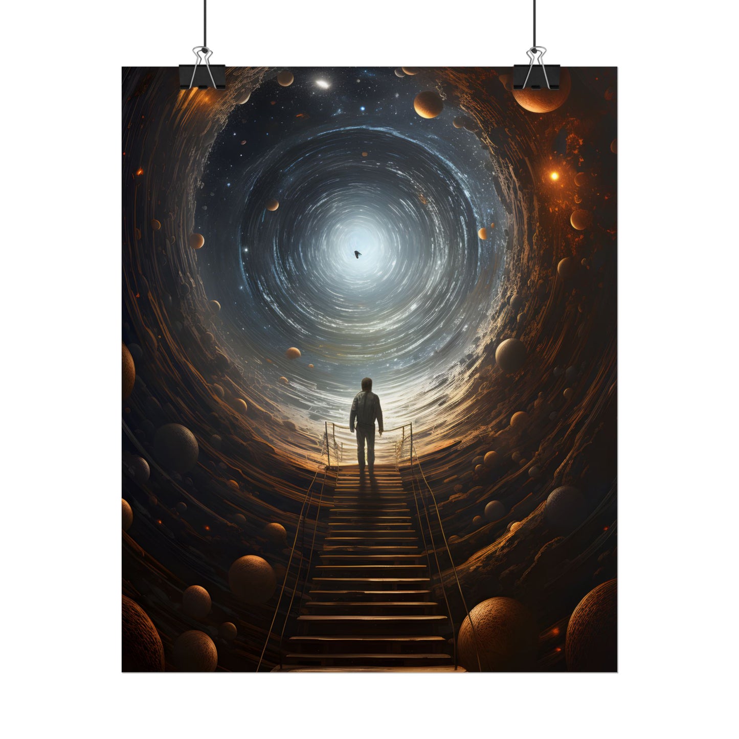 Space-Time Explorer: Intrepid Journey in Black and White - Poster