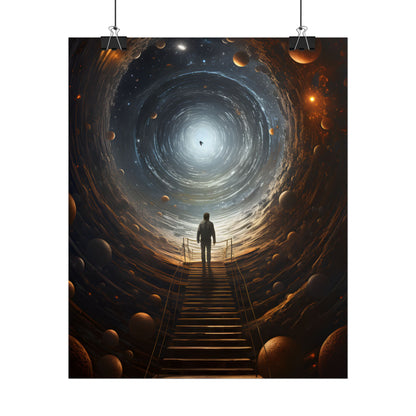 Space-Time Explorer: Intrepid Journey in Black and White - Poster