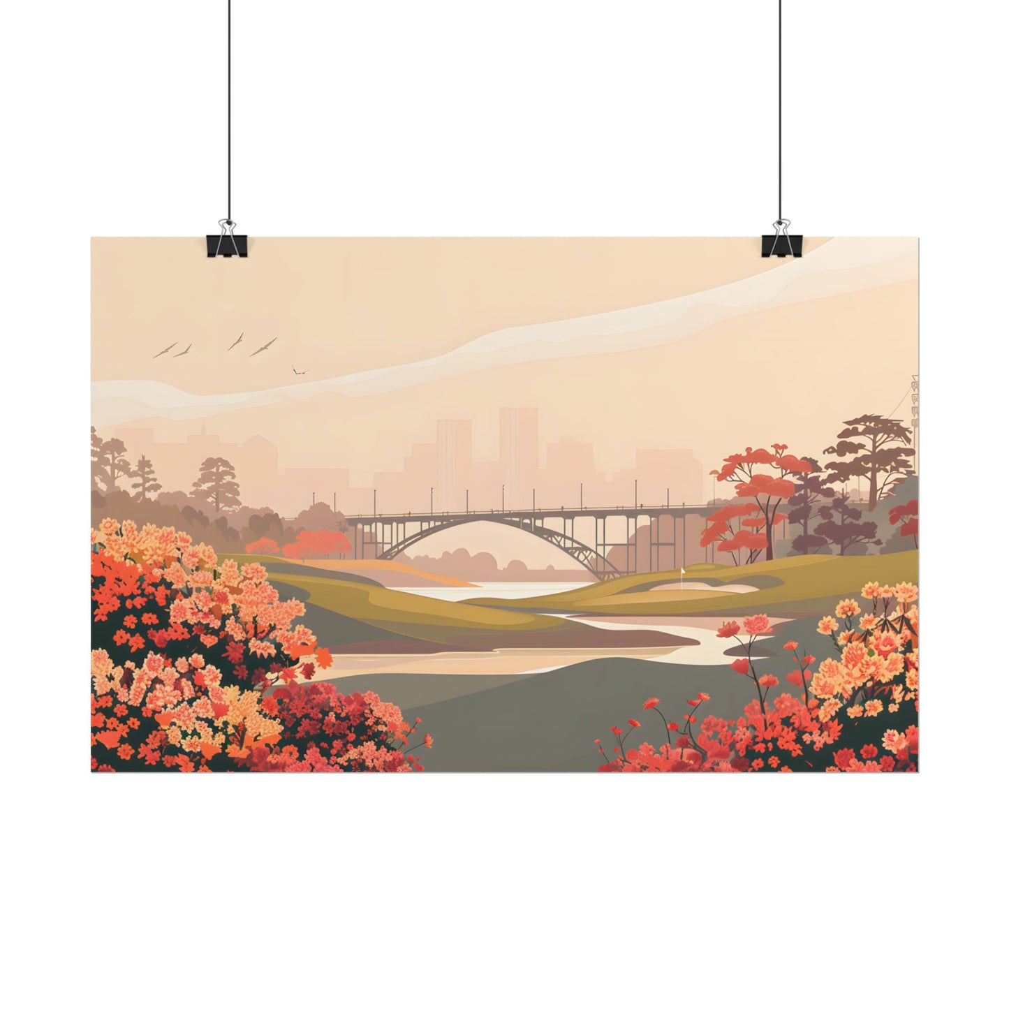 Retro Golf at Augusta: Vintage Illustration - Poster