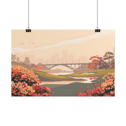 Retro Golf at Augusta: Vintage Illustration - Poster