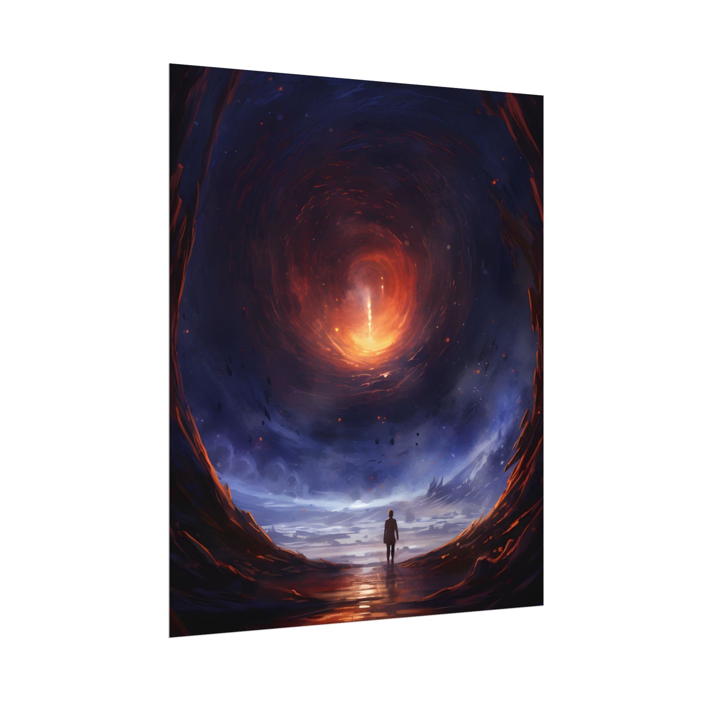 Mysterious Black Hole Cosmos: Space Art with Planetary Orbits - Poster