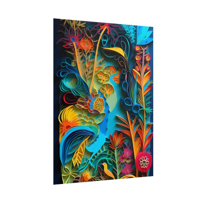 Indian Quilled Landscape: Colorful Paper Art - Poster
