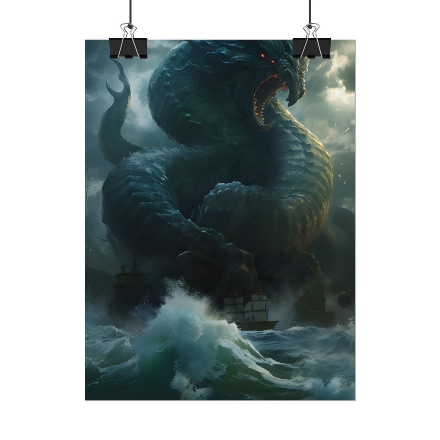 Mythic Sea Monster: Dark Ocean Artwork - Poster