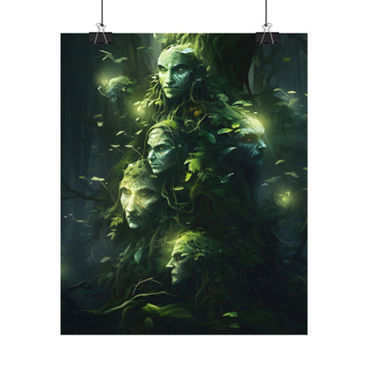 Mystical Morning Guardians: Ancient Forest Spirits - Poster