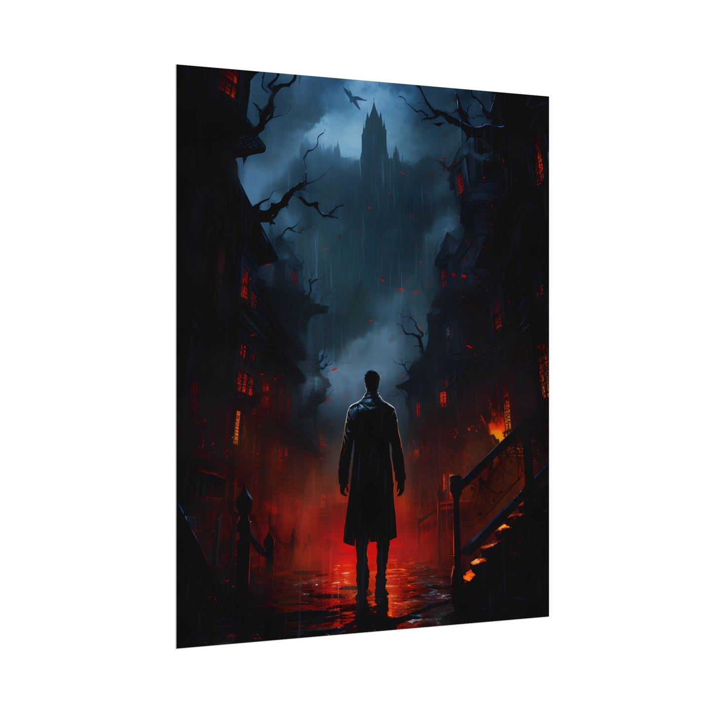 Urban Fantasy Noir: Nighttime Detective Artwork - Poster
