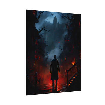 Urban Fantasy Noir: Nighttime Detective Artwork - Poster
