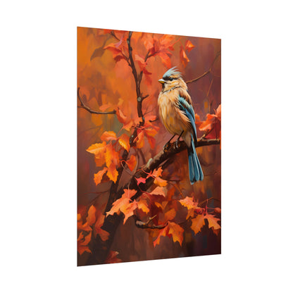 Vibrant Oak Branch: Colorful Oil Painting Artwork - Poster