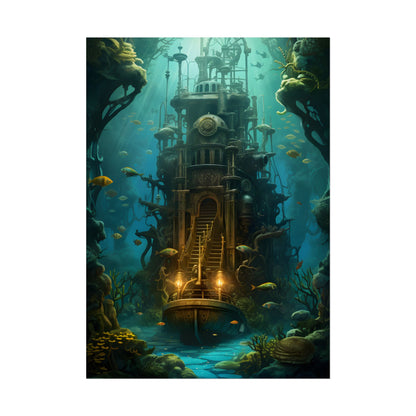 Steampunk Undersea Odyssey: A Journey on the Nautilus - Poster
