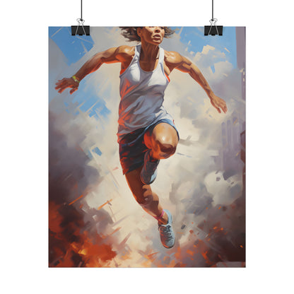 Passionate Athlete: Dedicated Portrait - Poster