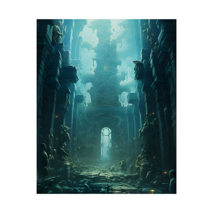 Lost Underwater Civilization: Ancient Ruins in Sunken Depths - Poster