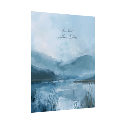 Peaceful Serenade: A Calming Landscape with Inspirational Quote - Poster
