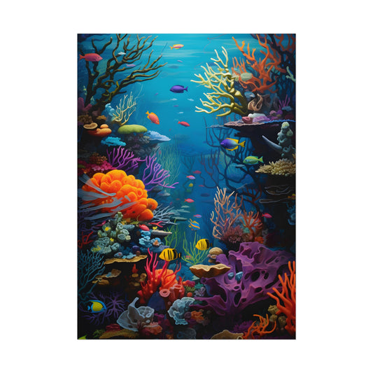 Treasured Coral Reef Oasis: A Marine Life Masterpiece - Artwork - Poster