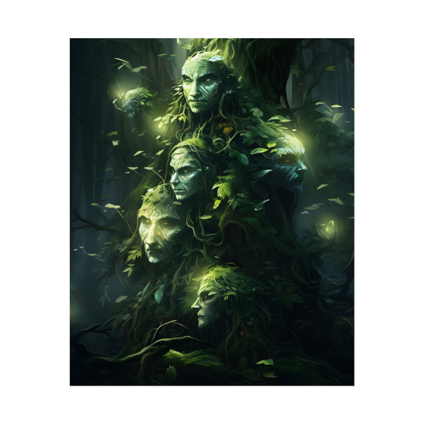 Mystical Morning Guardians: Ancient Forest Spirits - Poster