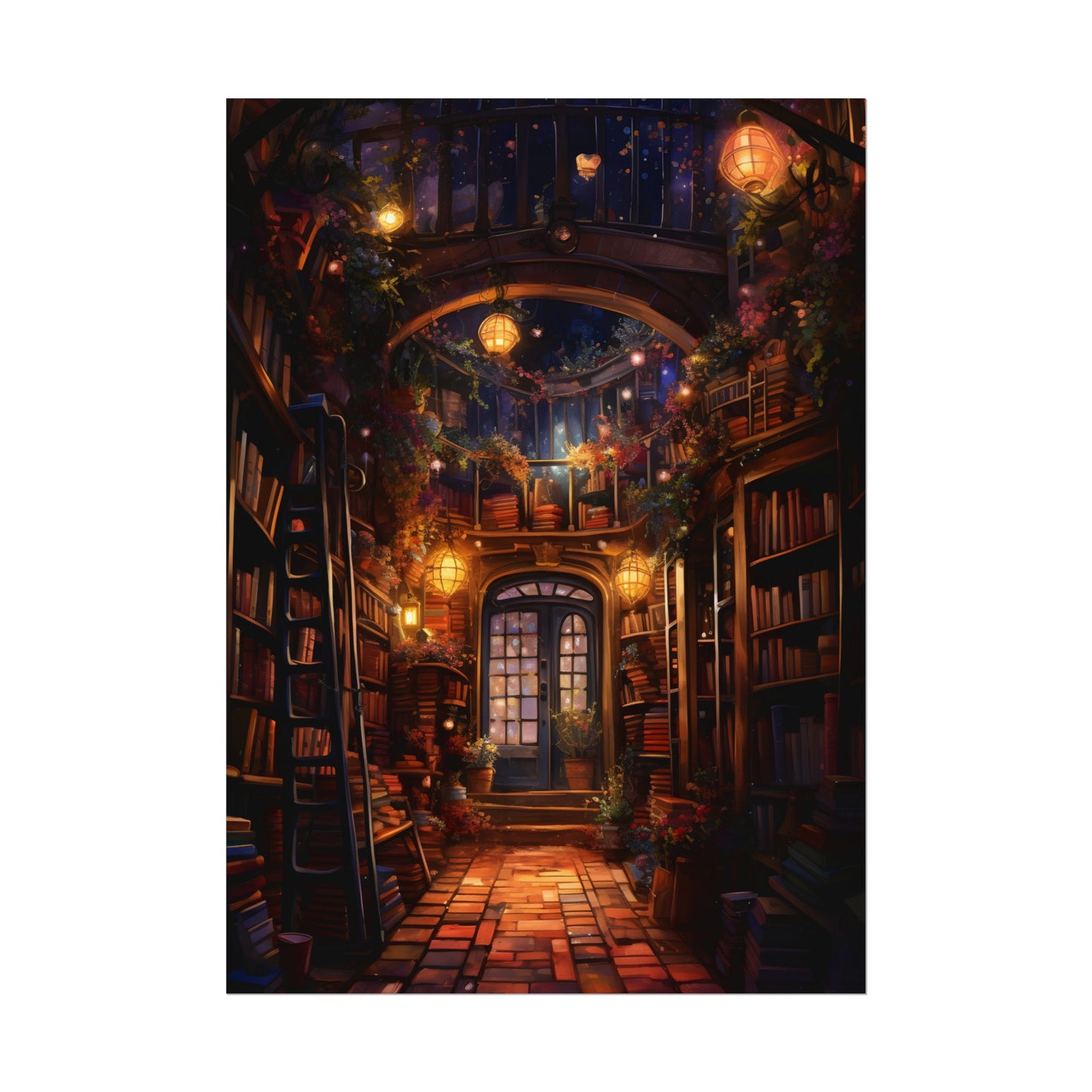 Magical Bookshop: Cozy Charming Bookstore Art - Poster