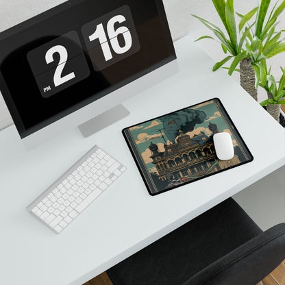 Vintage Farhampton Train Station Sign: Classic Railroad Art - Desk Mat