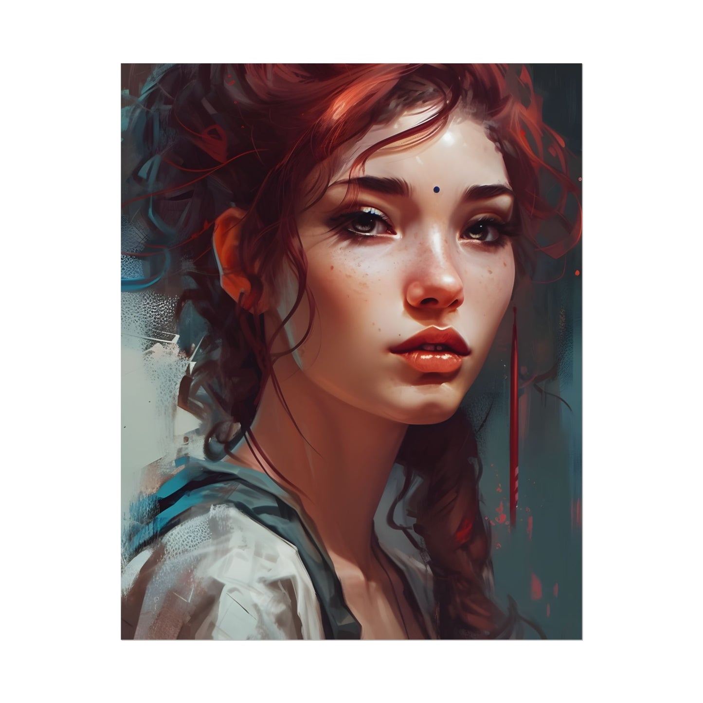 Beautiful Brunette Portrait: Makeup Art - Poster