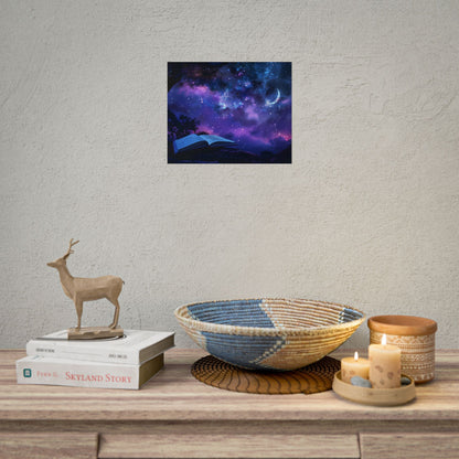 Mystical Night Sky: Stars and Crescent Moon - Poster