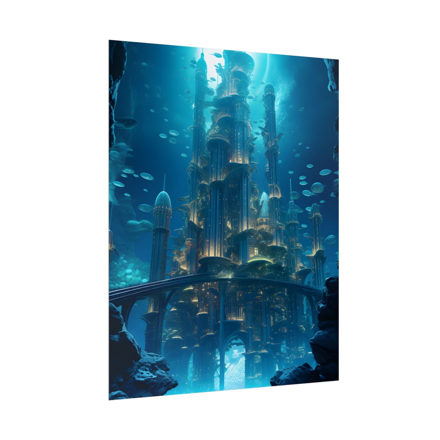 Underwater Futuristic City: Diving into Tomorrow's Metropolis - Poster