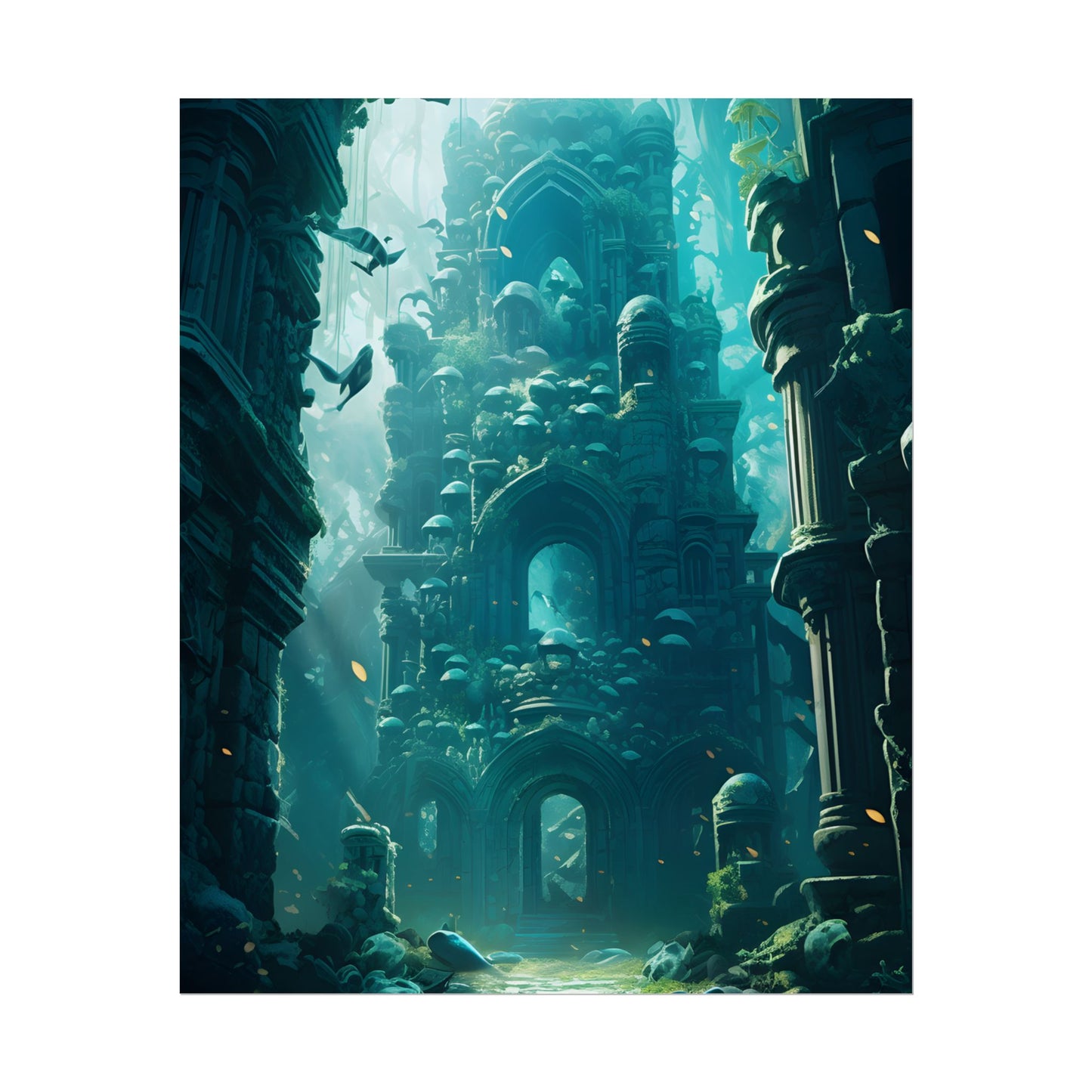 Lost Underwater Civilization: Ancient Artifacts in Mysterious Depths - Poster