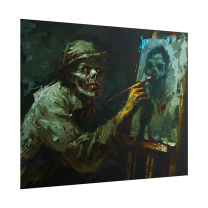 Zombie Painter in Action: Original Digital Art Piece - Poster