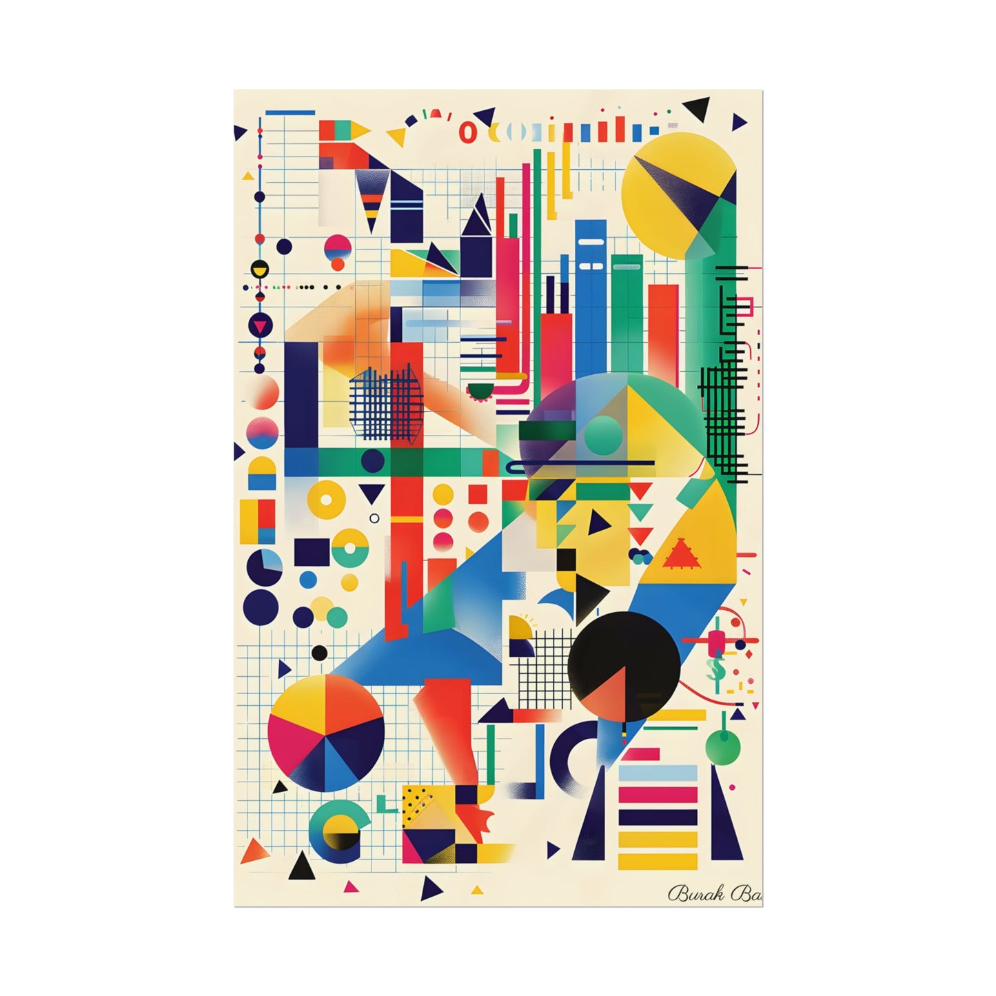 Colorful Educational Artwork: Statistical Illustration - Poster