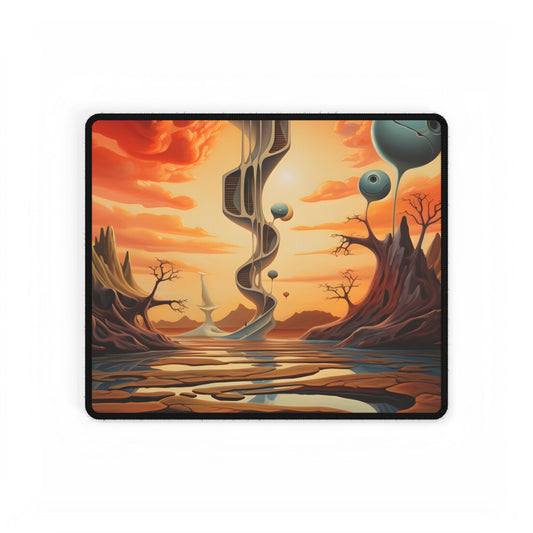 Surreal Psychedelic Dreamscapes: Vibrant Artwork - Desk Mat