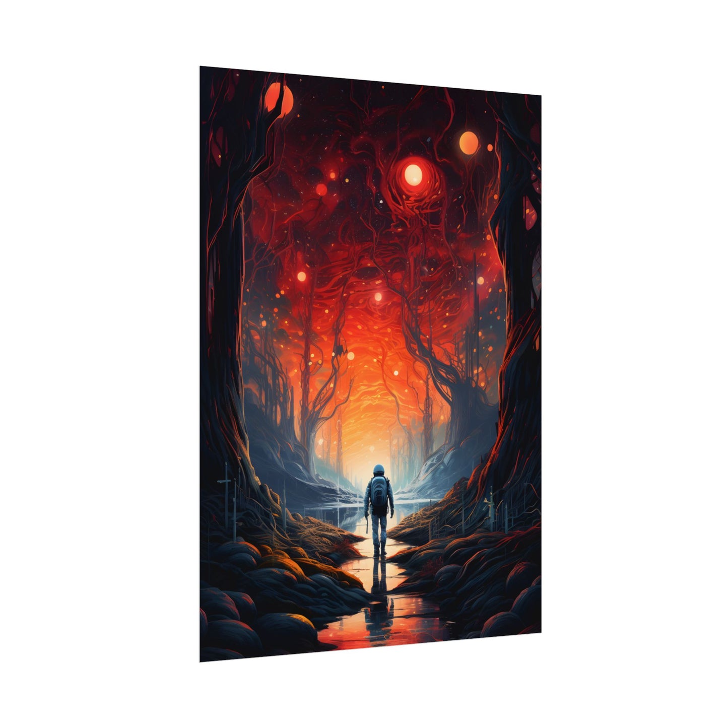 Futuristic Wilderness Explorer: Sci-Fi Adventure Digital Art - Poster