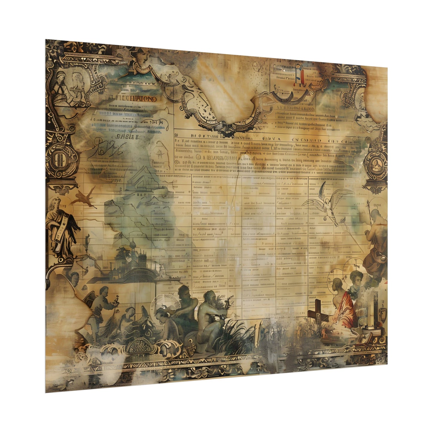 Vintage Biblical Scene: Medieval Art Poster - Poster