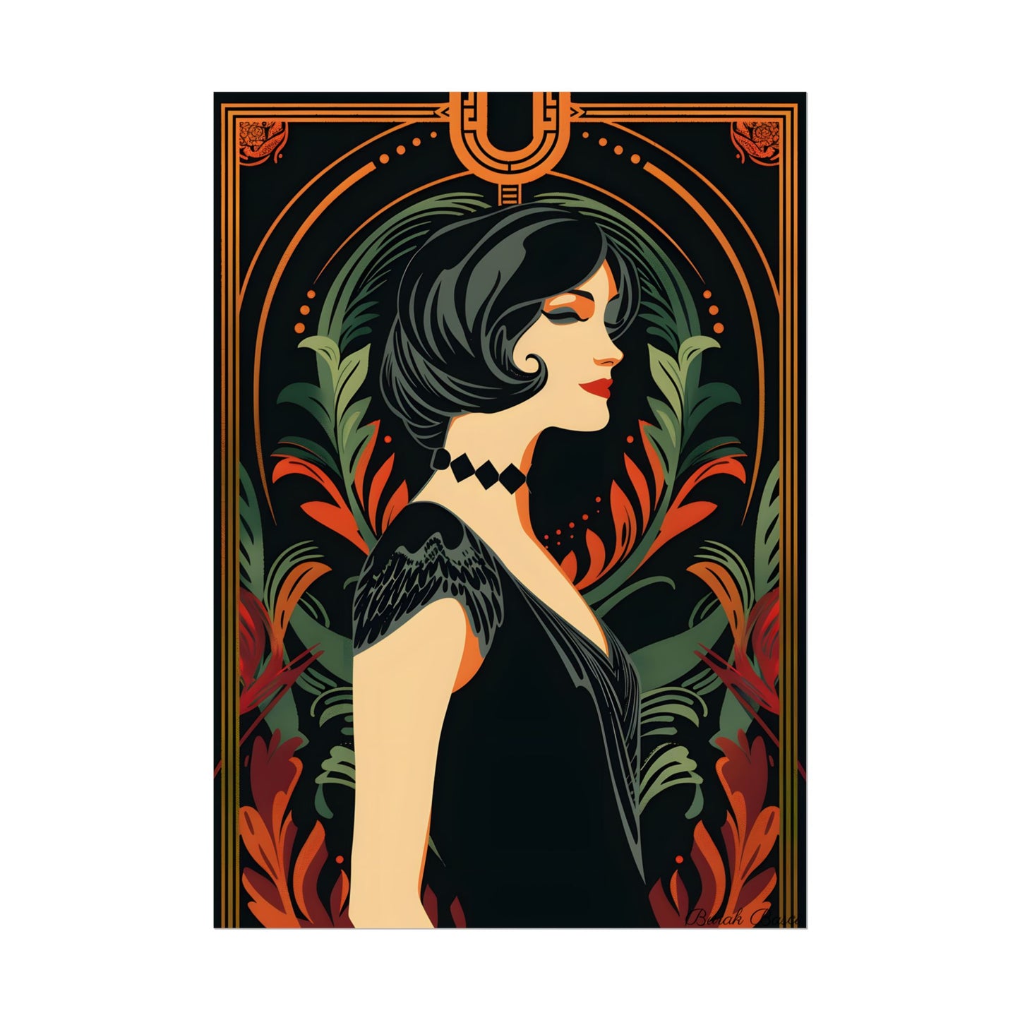 Elegant Vintage Poster: A Woman's Enchanting Presence - Poster