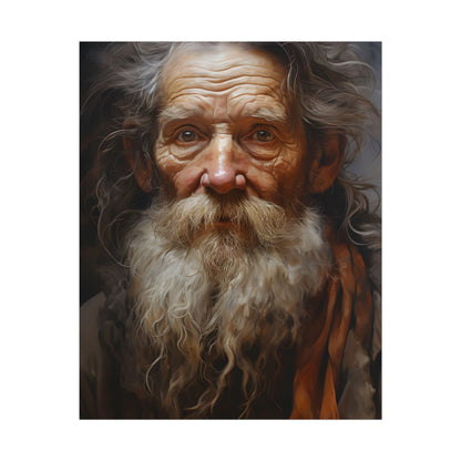Elderly Wisdom: Realistic Portrait Art - Poster