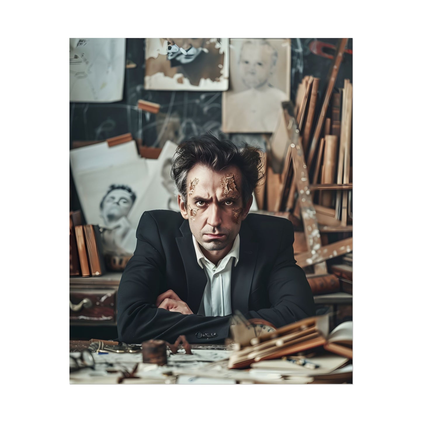 Intimate Self-Reflection: A Man's Portrait - Poster