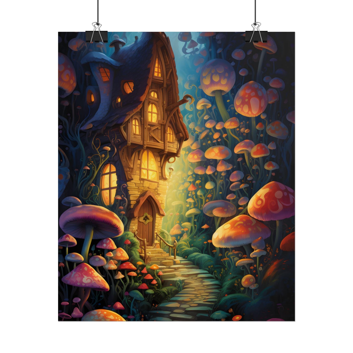 Enchanted Forest Whimsy: Vibrant Fairy Tale Artwork - Poster