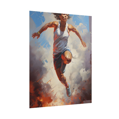 Passionate Athlete: Dedicated Portrait - Poster