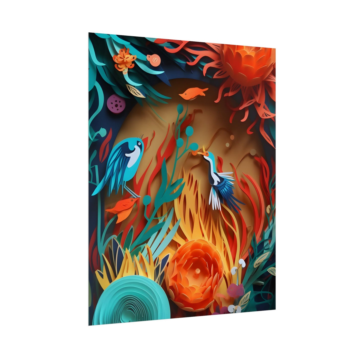 Eye-Catching Paper Quilling Indian Landscape Artwork - Poster