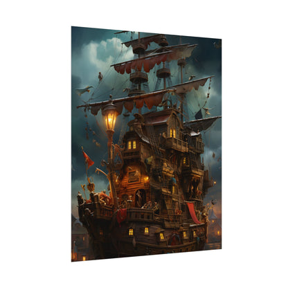 Swashbuckling Time-Traveling Pirates: Traditional Pirate Art - Poster