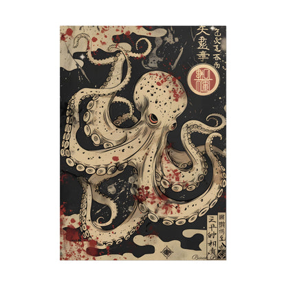 Stylized Japanese Octopus: Minimal Artwork - Poster