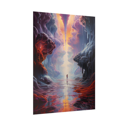 Celestial Dreams: Vibrant Fantastical Landscape Art - Poster