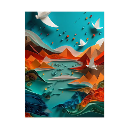 Abstract Geometric Art: Colorful Shapes in Harmony - Poster