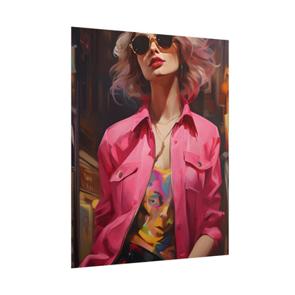 Urban Fashionista: City Chic Style Portrait - Poster