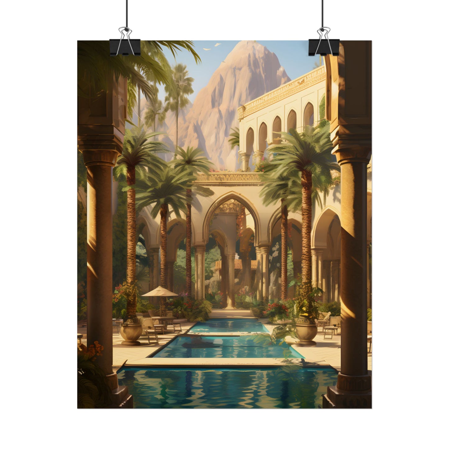 Mythical Desert Oasis: Arabian Nights-Inspired Art - Poster