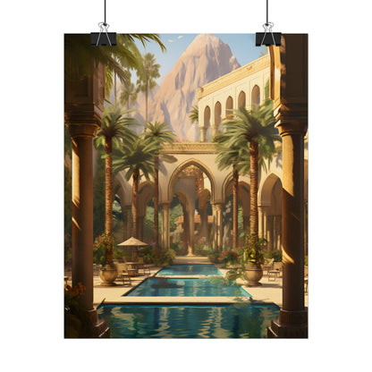 Mythical Desert Oasis: Arabian Nights-Inspired Art - Poster
