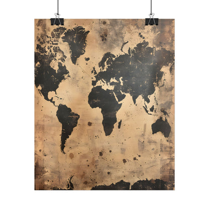 Timeless World Map: Elegant Artwork - Poster