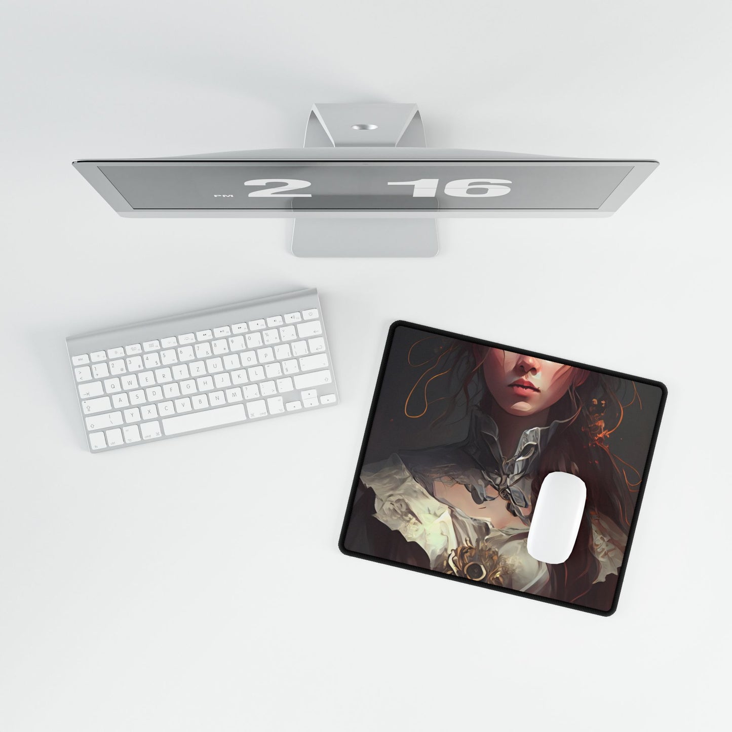 Elegant Professional Portrait: Brown Hair - Desk Mat