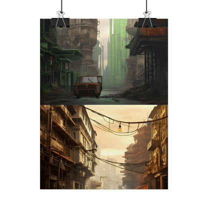 Steampunk Post-Apocalypse: Ruins of a Thriving City - Poster