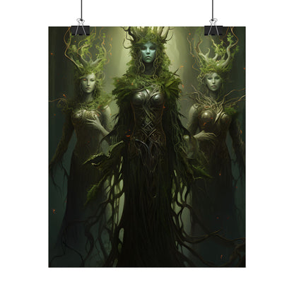Mystical Forest Guardians: Ancient Tree Spirits Digital Art - Poster