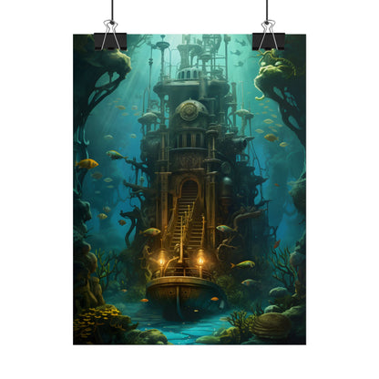 Steampunk Undersea Odyssey: A Journey on the Nautilus - Poster