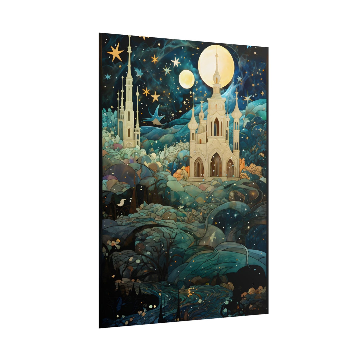 Medieval Stained Glass: Intricate Church Windows Art - Poster