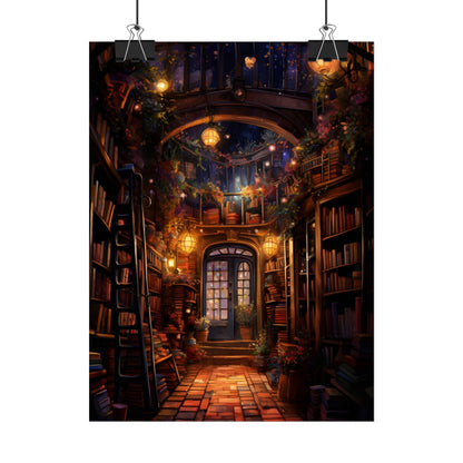 Magical Bookshop: Cozy Charming Bookstore Art - Poster