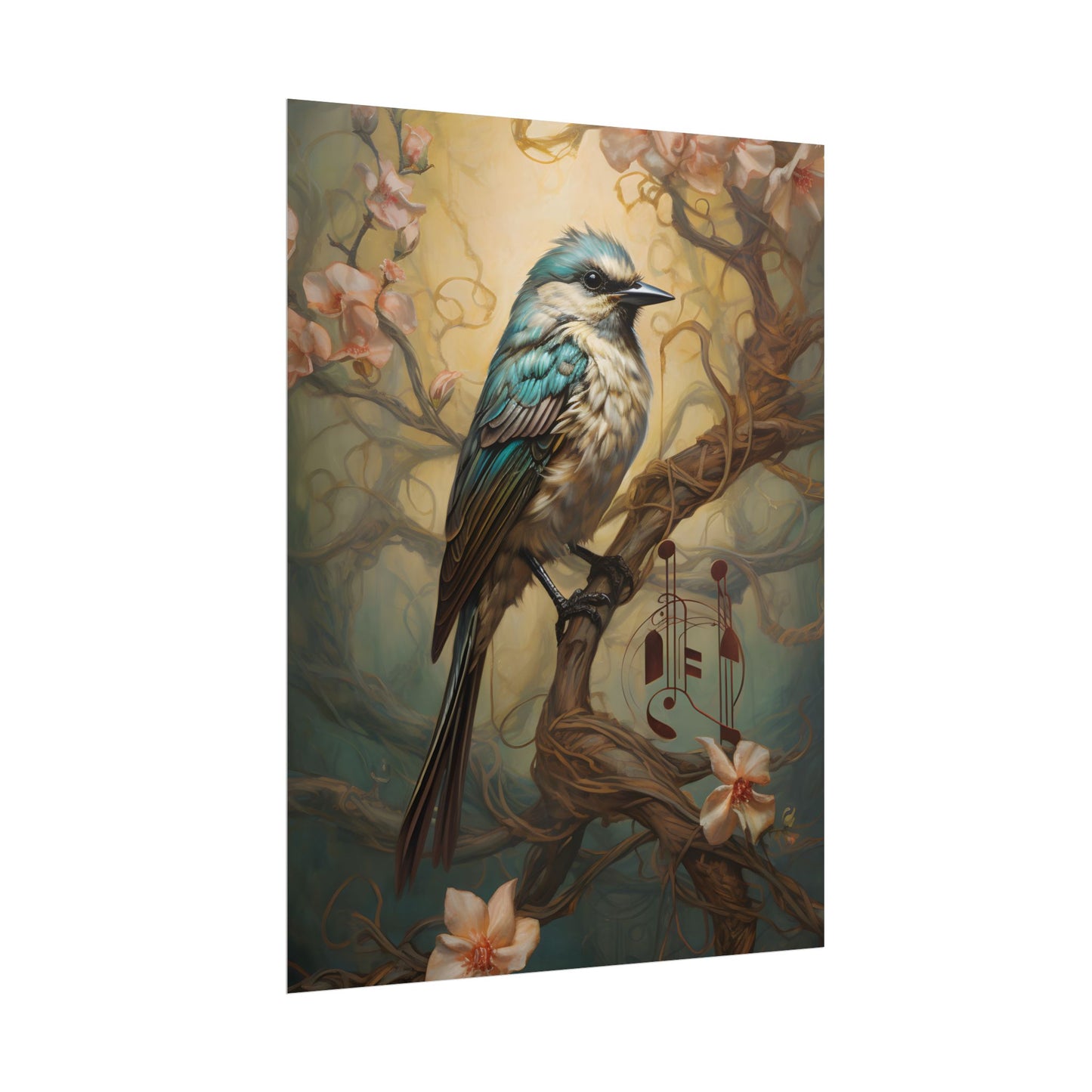 Blue Beauty: A Majestic Songbird in Nature - Poster