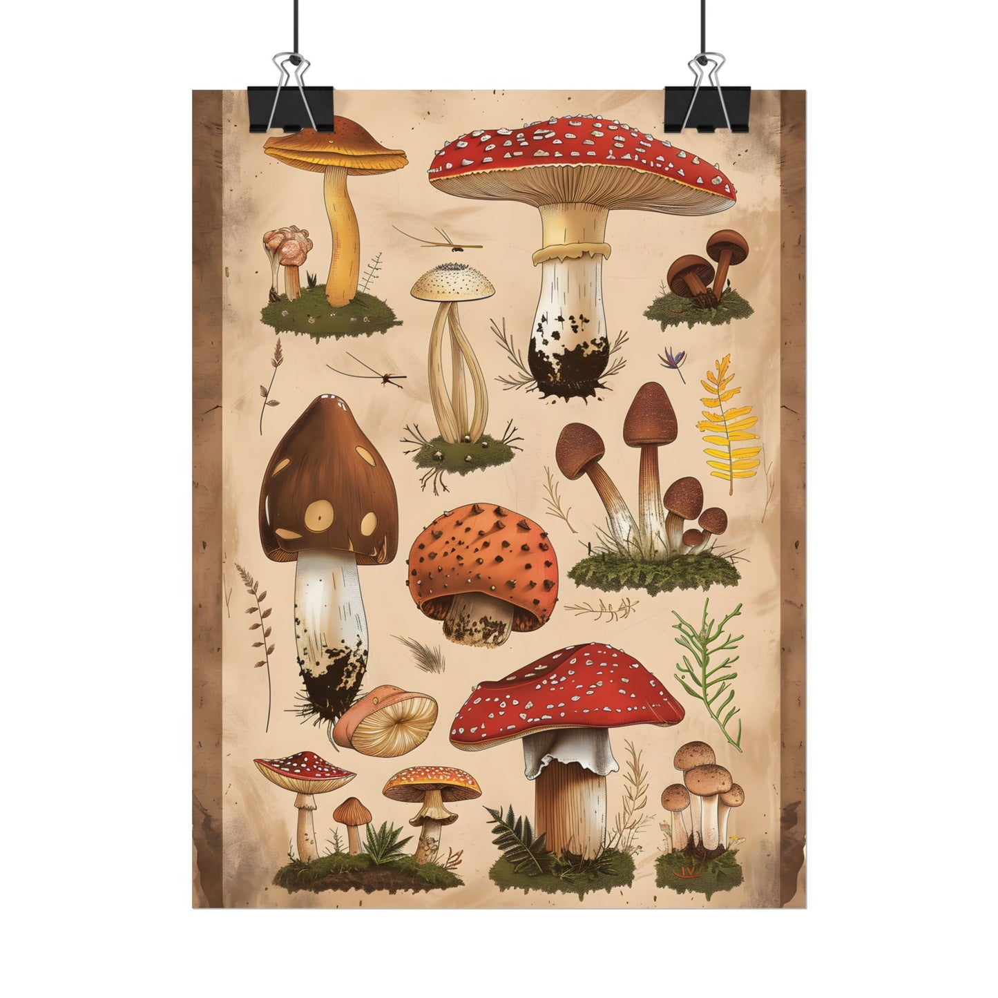 Vibrant Mushroom Species Poster: A Colorful Collection - Poster